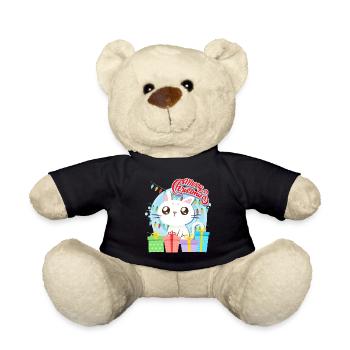 Merry Catmas Cats Children - Teddy Bear - black - Front