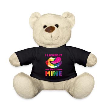 LGBT Human Mensch Regenbogen Geschenkidee - Teddy - Schwarz - Vorne