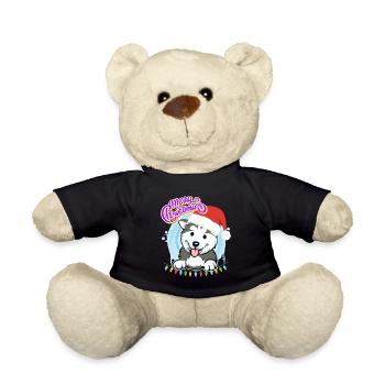 Joyeux Noël Husky Puppy Noël - Nounours - noir - Devant