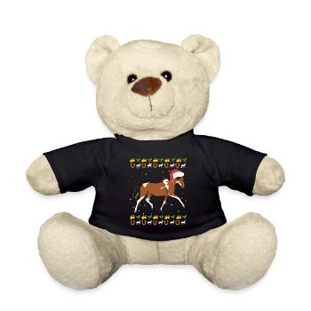 Cavalier de cheval de Noël moche - Nounours - noir - Devant