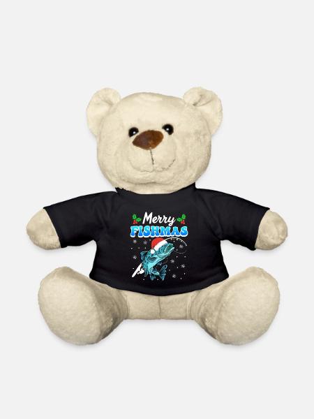 Merry Fishmas Angler Weihnachten Angel - Teddy - Schwarz