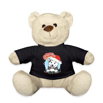 Joyeux Noël Husky Puppy Noël - Nounours - noir - Devant