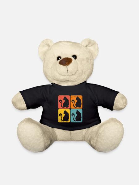 chat retro color shapes - Nounours - noir