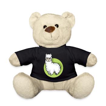 Alpaca icon animal cute sheep cartoon comic icon - Teddy Bear - black - Front