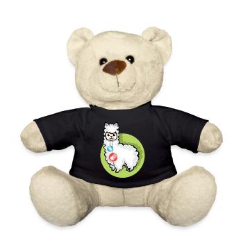 alpaca xmas balls christmas llama symbol alpaca - Teddy Bear - black - Front