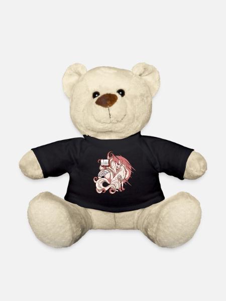 Cyborg Kitsune Neunschwänziger Fuchs Cyber-Ästheti - Teddy - Schwarz