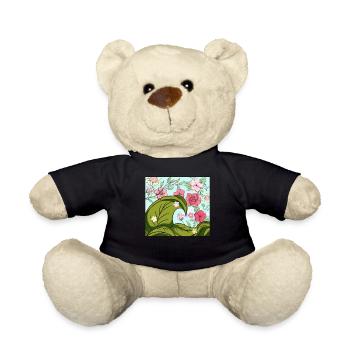 Bloomcore Aesthetic Big wave off Kanagawa Cotta - Teddy Bear - black - Front