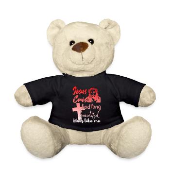 Lange Haare Christ Christliches Design - Teddy - Schwarz - Vorne