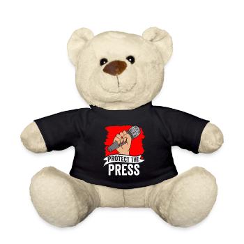 Schützt Die Presse Presserecht Pressefreiheit - Teddy - Schwarz - Vorne