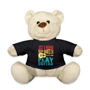 Musician Only a woman who likes to play guitar - Teddy Bear - black - Front