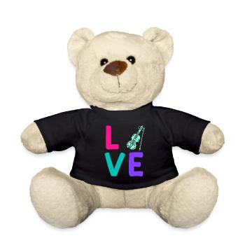 Musiker Musikerin Ich liebe meine Geige - Teddy - Schwarz - Vorne