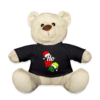 Ho HO HO Elfs Hat and Santas Hat For Christmas - Teddy Bear - black - Front