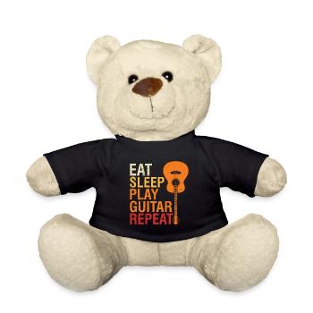 Food sleeping guitar playing guitar - Teddy Bear - black - Front