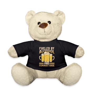 Driven by alcohol and feminist anger - Teddy Bear - black - Front