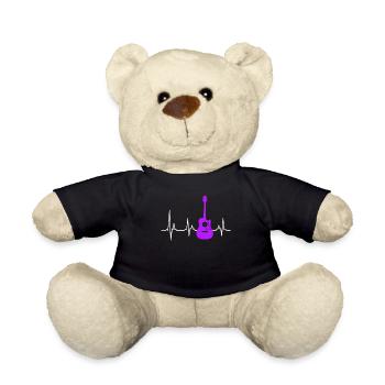 Musiker mein Herz schlägt für Gitarre - Teddy - Schwarz - Vorne