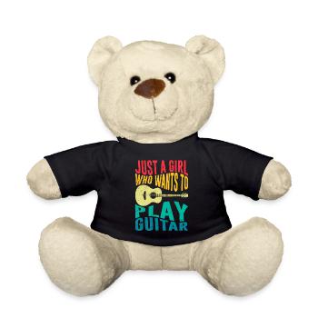 Musikerin Nur ein Mädchen das spielt gerne Gitarre - Teddy - Schwarz - Vorne