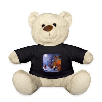 Weihnachtsmotiv - Teddy - Schwarz - Vorne