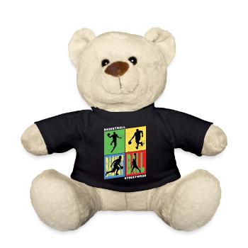Basketball Basketballspieler Spieler Vintage Retro - Teddy - Schwarz - Vorne