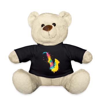 Jazz Band Orchestra Music I play the saxophone - Teddy Bear - black - Front