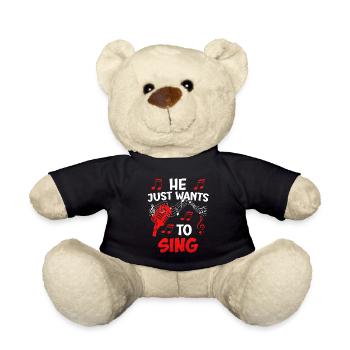 Musician Singer He doesn't do anything, he just wants to sing - Teddy Bear - black - Front