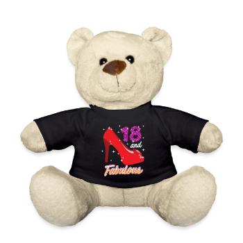 18 ans fille 18e anniversaire - Nounours - noir - Devant
