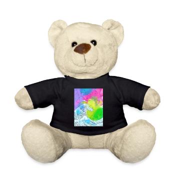 Art Academia Aesthetic Great Wave Off Kanagawa - Teddy Bear - black - Front