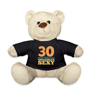Dreißig 30 Jahre Dreißigster Geburtstag - Teddy - Schwarz - Vorne