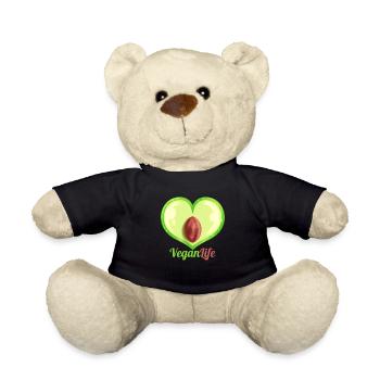 Heart Shaped Aubergine - Vegan Life - Go Vegan - Teddy - Schwarz - Vorne