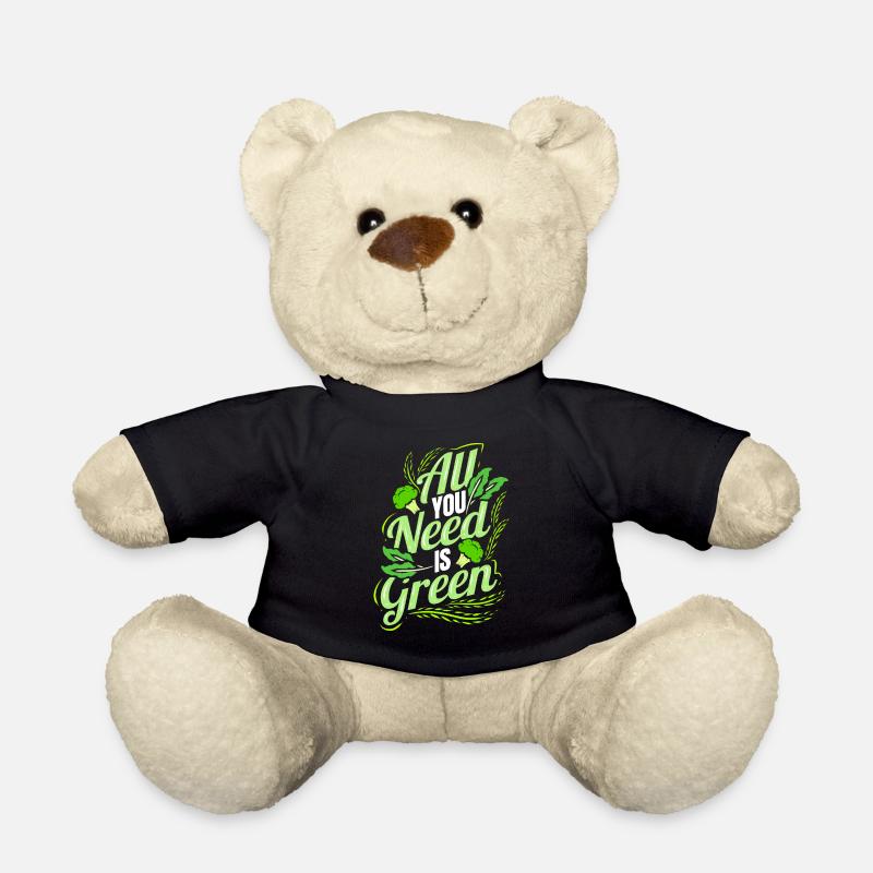Tout ce dont vous avez besoin est vert - Devenez végétalien - Nounours - noir