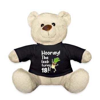 Hourra le poireau fête ses 18 ans - Nounours - noir - Devant