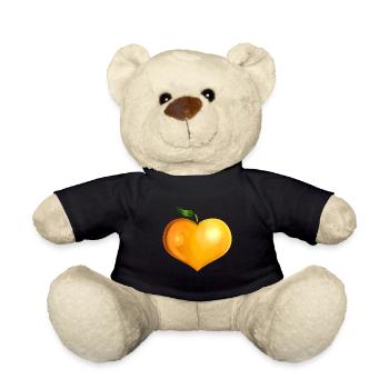 Orange In Heart Shape - Vegetarian - Go Vegan - Teddy - Schwarz - Vorne