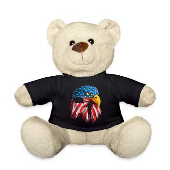 Gedenktag Vierter Juli Adler USA Flagge Soldat Vet - Teddy - Schwarz - Vorne