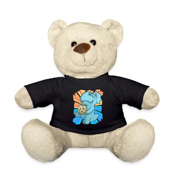 Geburtstagsgeschenk Kinder Kekse Dino naschen - Teddy - Schwarz - Vorne