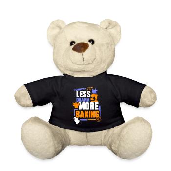 Moins de drame Plus de pâtisserie Baker Dictons Hobby - Nounours - noir - Devant