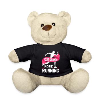 Weniger Drama Mehr Laufen Joggen Läufer Jogger - Teddy - Schwarz - Vorne