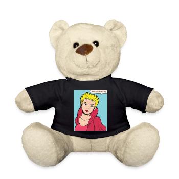 Queen Without King Pop Art - Teddy Bear - black - Front