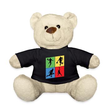 Basketball Basketballspieler Spieler Vintage Retro - Teddy - Schwarz - Vorne