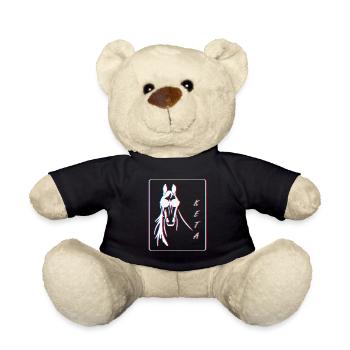 Pferd Techno 3D Party Drogen Ketamin - Teddy - Schwarz - Vorne