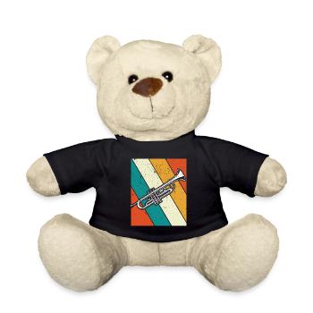 Trumpet Trumpet Player Trumpeter - Teddy Bear - black - Front