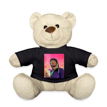 Guy on the Beach - Teddy Bear - black - Front