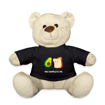 You complete me Avocado Love Couples - Teddy Bear - black - Front