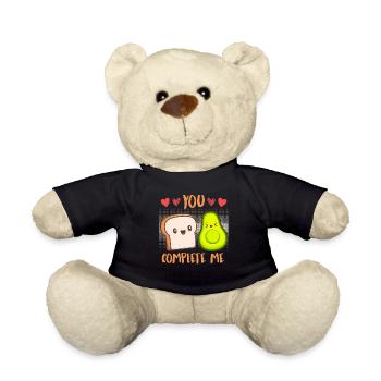 Liebe Avocado Toast Pärchen Liebe Valentinstag - Teddy - Schwarz - Vorne