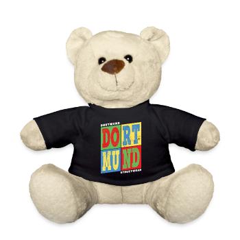 Dortmund Deutschland Stadt Bunt Skyline Heimat - Teddy - Schwarz - Vorne