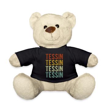 Tessin Stadt Retro Vintage - Teddy - Schwarz - Vorne