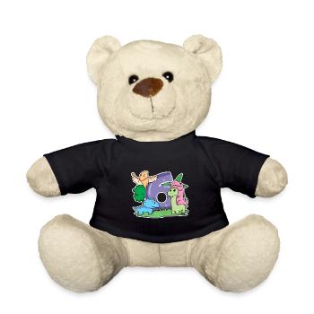 6 ans - 6ème anniversaire avec motif animal - Dino - Nounours - noir - Devant