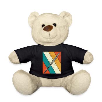 Flute Flute player Flutist - Teddy Bear - black - Front