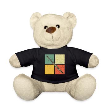 Flute Flute player Flutist - Teddy Bear - black - Front