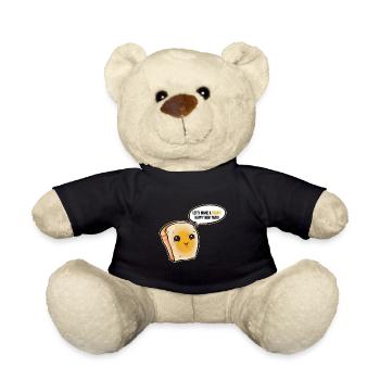 Slice of Bread Making A Toast For A Happy New Year - Teddy Bear - black - Front