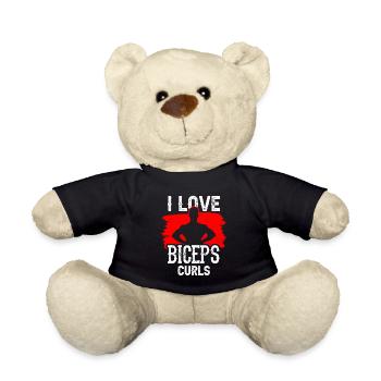 J’aime biceps boucles dictons biceps muscles - Nounours - noir - Devant