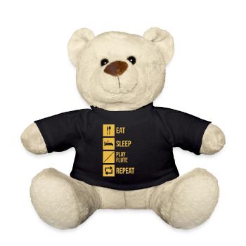Flute Flute player Flutist - Teddy Bear - black - Front